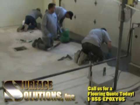 Installation of Ucrete HF Epoxy Floor Coating for Industrial Concrete Floors.