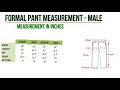 Men's Pants Size Chart Small Medium Large