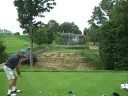 Alvin tees off on 13th Waterfall Hole