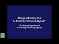 Drugs Affecting the Autonomic Nervous System (Cholinergic&Cholinergic Blocking Agents)