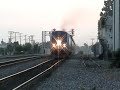 This video was taken at Fullerton Railroad Days. The Southwest Chief with P42DC 164 leading and 5 trailing has a whistle/horn war with ex-Santa Fe Steam Locomotive 3751. Enjoy! 2008 CoasterFan2105 Production