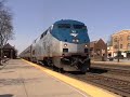 Amtrak P42DC 162 pulls into La Grange, IL., with train number 380, the inbound Illinois Zephyr, for its station stop. This train is traveling down the BNSF Chicago Subdivision. The California Zephyr and Southwest Chief Amtrak trains don't stop here, but the Illinois Zephyr and Carl Sandberg trains do.Filmed on April 5th, 2008.
