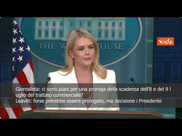 Portavoce Trump: Accordo sui dazi potrebbe essere prorogato forse, ma decide il  Presidente