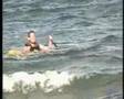 wind is more stable), so I made this finnless kiteboard. This was my water debut :)...kite kiteboarding kitesurfing powerkitting jumping board
