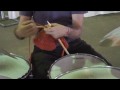 The Knitting Drummer Knits While Playing The Drums