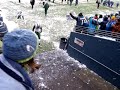 New York Jets Shaun Ellis throws snow boulder at Pesty Seahwak Fan
