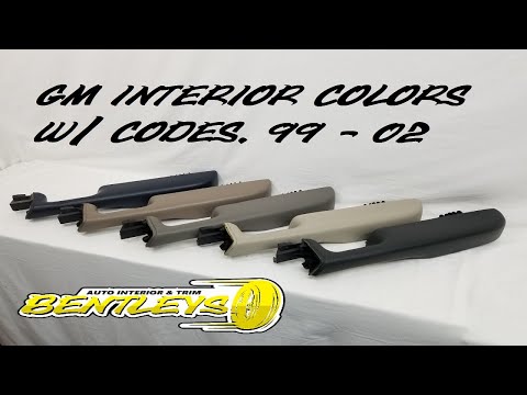 1999 - 2002 GM INTERIOR COLORS RPO TRIM CODE...