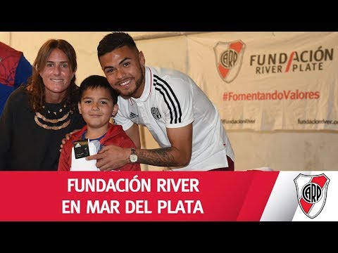 Visita de la Fundación River junto a Paulo Díaz en Mar del Plata
