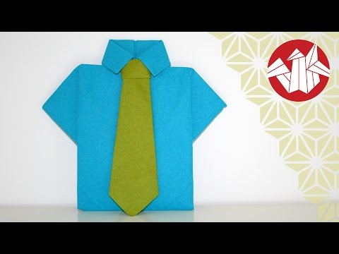 Tuto Origami - Chemise et cravate en serviette [Senbazuru]