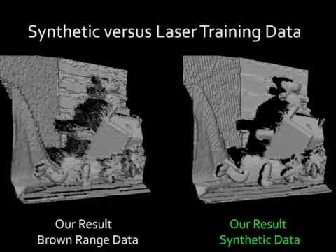 IMAGE - We present an algorithm to synthetically increase the resolution of a solitary depth image using only a generic database of local patches. While patch based ...