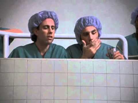 mints - Kramer and Jerry witness a surgical procedure and a Junior Mint accidentally gets tossed into the patients cavity.