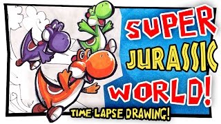 SUPER JURASSIC WORLD! - time-lapse drawing
