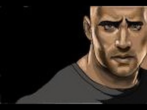 how to draw dwayne johnson