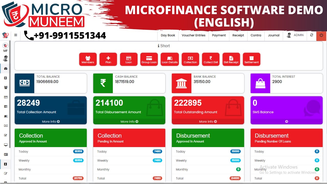 Microfinance software demo in English | MicroMuneem- Best Microfinance Software for Loan Management