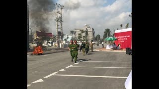 Diễn tập phương án chữa cháy và cứu nạn cứu hộ tại Trung tâm thương mại Vincom+