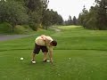 Kevin almost kills the golfers on the other tee box