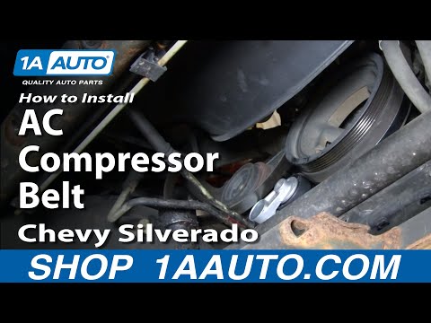 How To Install Replace AC Compressor Belt Chevy Silverado GMC Sierra 4.8L 5.3L 6.0L 99-07 1AAuto.com