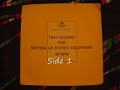 Test Record For Setting Up Studio Equipment - Deutsche Grammophon - Side 1