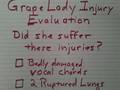 Grape Lady Injury Evaluation