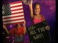 Renee is cheering for U. S. A.
