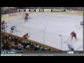 Good Play Bad Play? Coaches despise a rimmed puck. It leads to a turnover and pass from the D to Duschane moving open in the slot. He receives the puck on his forehand and quickly pulls the puck around with a back hand to forehand move releasing a lethal a rocket into the net. Individual skill and team play take advantage of a give away.