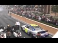 The top 12 NASCAR drivers perform BURNOUTS on the Las Vegas Strip 2011 car #39 fire