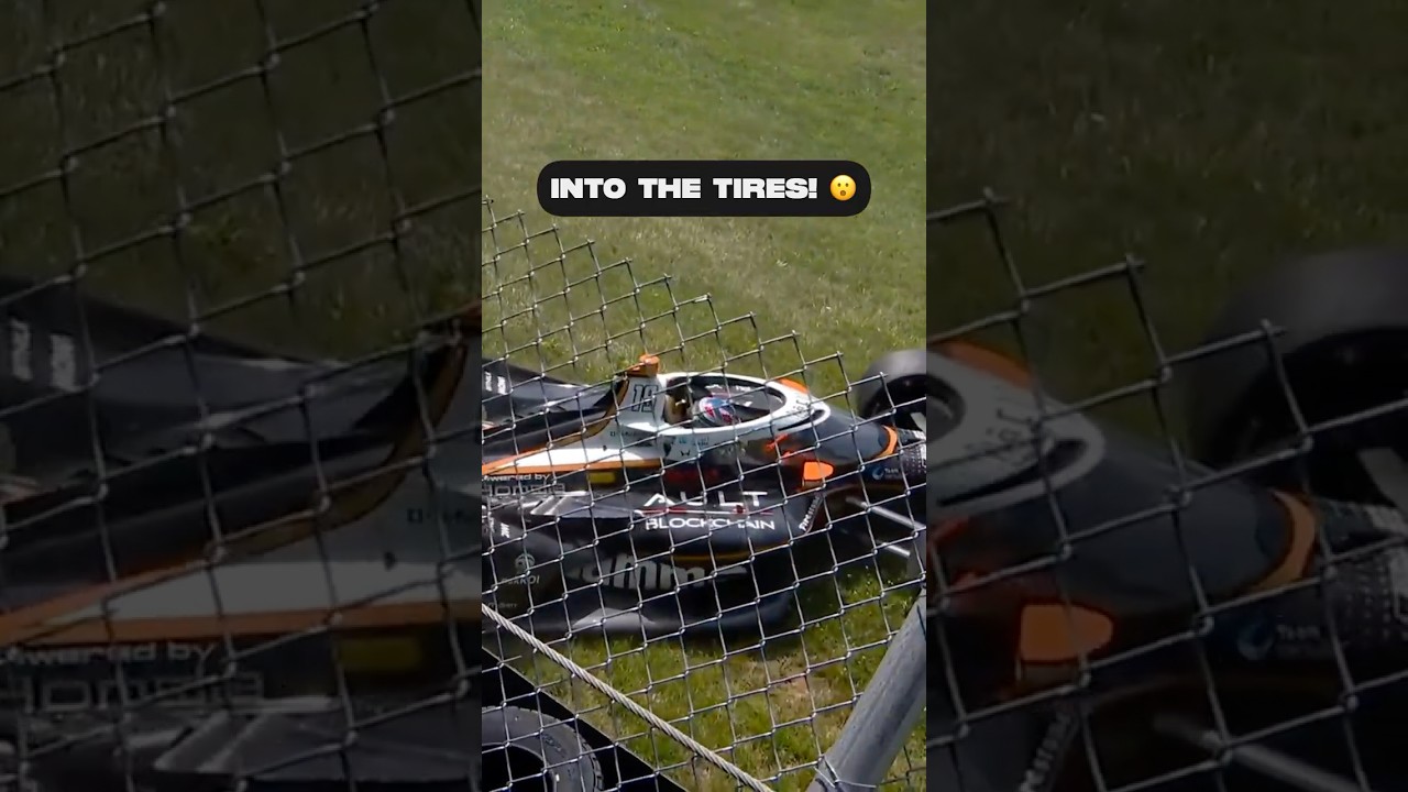Damage for the rookie! 😳 #indycar #racing #dennishauger