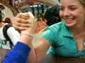 Katie and stacie arm wrestle!