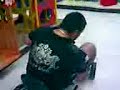 My mate Jason riding a mini go-kart...