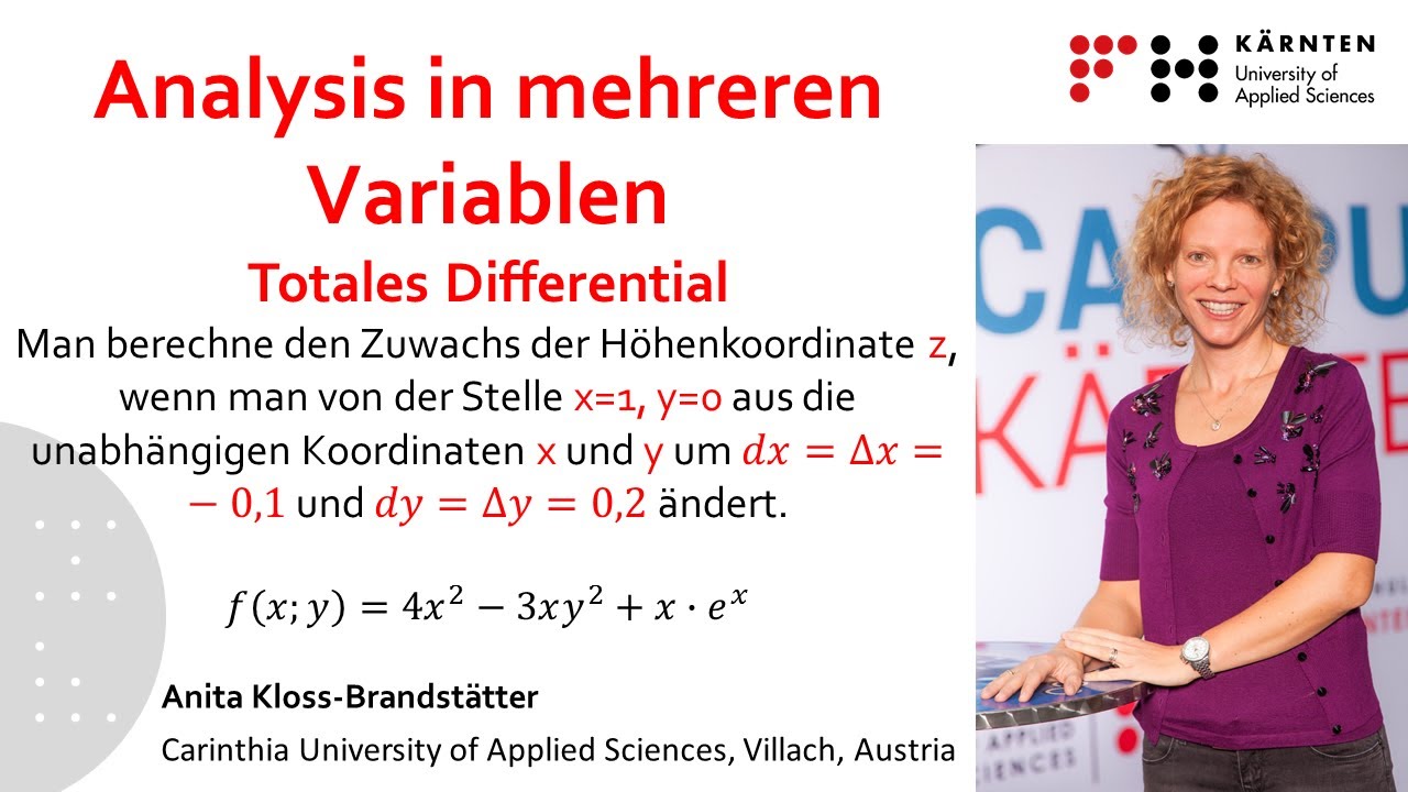 (a) Funktionen mehrerer Variablen Differenzieren im Raum Sciencebarbie