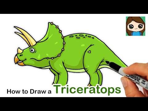 video-linktoworks-How to Draw a Triceratops Dinosaur Easy