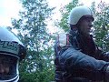 URAL. Ride on sidecars after storm.