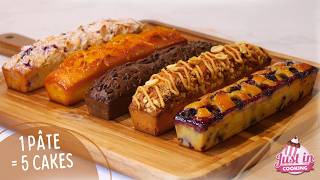 5 Cakes Gourmands pour le Goûter 😍 Avec une Pâte de Base | Recette Facile & Économique ✨
