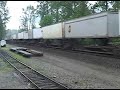 EB BNSF Stack Train At Goldbar, WA.  At Speed
