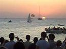 sun settin over ibiza whilst drinkin mojitos in cafe mambo
