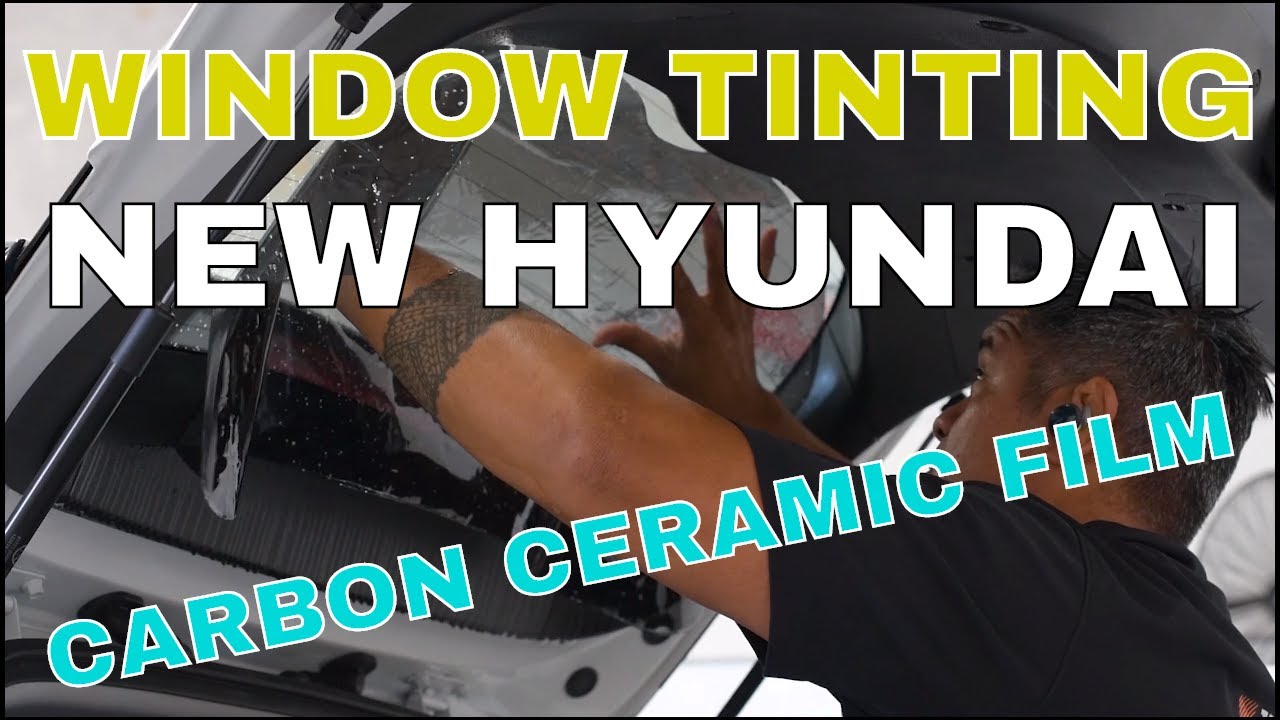 Window Tinting installation on a new Hyundai Tucson with RAYNO Carbon Ceramic Tint