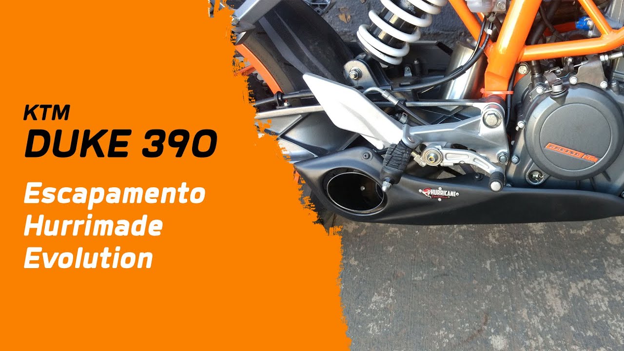Capa do vídeo  Escapamento Hurrimade Evolution Full KTM Duke 390 2015 a 2018