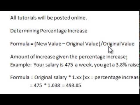 how to calculate percentage increase