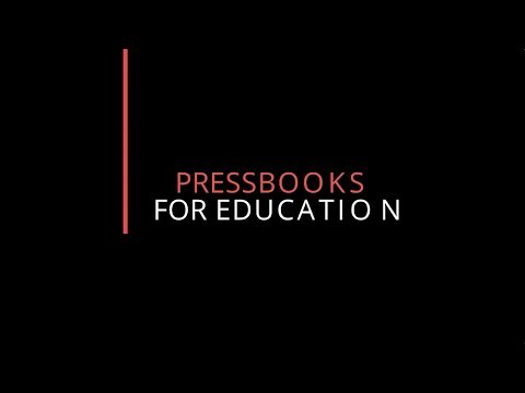 Pressbooks video introduction link