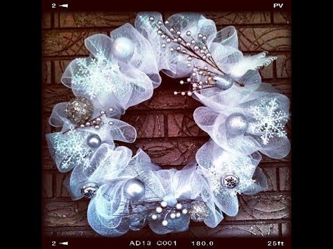 how to attach ornaments to mesh wreath