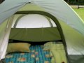 showing off our beautiful tent