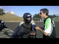 Dylan Code coaches me on proper cornering of the motorcycle