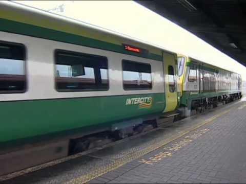 Dublin Cork Line - Diesel loco hauled express trains are alive and well in Ireland. Here we ride in the cab of a class 201 General Motors' built loco at the head of a state of ...