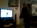 Marcie trying to hula hoop on the WII fit Plus