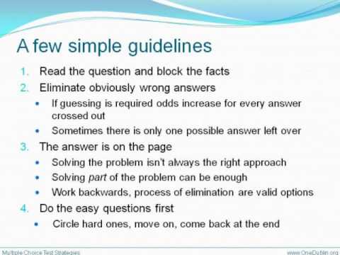 how to eliminate answers on a multiple choice test