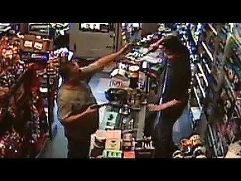robber - This is the moment a robber attempting to hold up a store in Pennsylvania with a BB gun was challenged by a shopkeeper wielding his own weapon. A shopkeeper ...