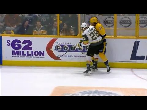 Video: Johansen exits game after Carrier delivers huge hit to chin