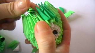 3D origami: green pig part 2