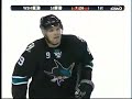 Ryane Clowe scores when Shane Morrison bobbles the puck into his own net Ryane Clowe scores when Shane Morrison bobbles the puck into his own net