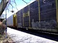 Speeding CSX Autorack Bouncing on Bad Track Speeding CSX Autorack Bouncing on Bad Track